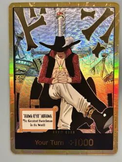 DON!! Card (Dracule Mihawk) (Gold) The Azure Sea's Seven Foil - Image 1