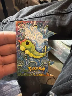 2000 TOPPS Pokemon #10 Caterpie Stage 1 Die Cut Embossed card EV 1 of 12, Rare - Image 2