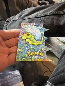 2000 TOPPS Pokemon #10 Caterpie Stage 1 Die Cut Embossed card EV 1 of 12, Rare - Image 3