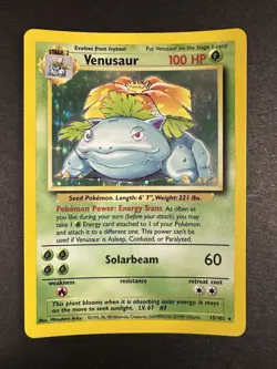 Pokemon Venusaur Base Set Holo Rare Card 15/102 LP - Image 4