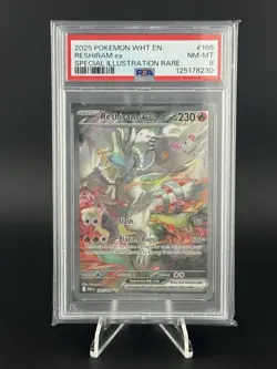 Pokemon TCG Reshiram EX White Flare Card 166/086 English PSA 8 NM-MT - Image 1