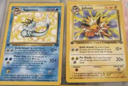 Pokemon Jungle Vaporeon & Jolteon Cards 1999 English 28/64 & 20/64 - Image 1