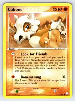 Cubone 51/109 2004 EX Team Rocket Returns Pokemon Card TCG Saitou Art - Nm - Image 1