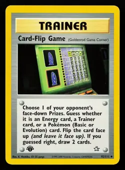 Card Flip Game Goldenrod 92/111 1st Edition Neo Genesis Pokemon Card - Image 1