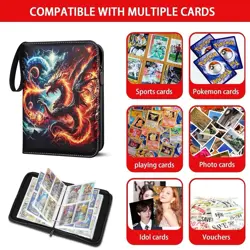 Card Binder 4-Pockets, 400 Pockets Card Holder with 50 Removable Sleeves, Tradin - Image 2