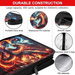 Card Binder 4-Pockets, 400 Pockets Card Holder with 50 Removable Sleeves, Tradin - Image 3