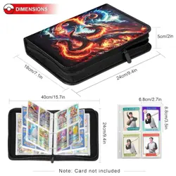 Card Binder 4-Pockets, 400 Pockets Card Holder with 50 Removable Sleeves, Tradin - Image 4