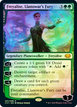 CC1 Foil FREYALISE LLANOWAR'S FURY 1x Premium Commander Collection Green MTG - Image 1