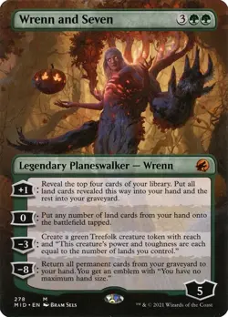 MID Borderless WRENN AND SEVEN 1x Magic Innistrad Midnight Hunt MTG NM - Image 1