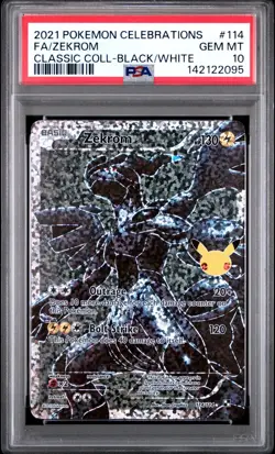 PSA 10 ZEKROM 114/114 FULL ART CELEBRATIONS CLASSIC COLLECTION POKEMON ⚡ - Image 1