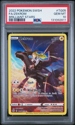 2022 POKEMON SWORD & SHIELD BRILLIANT STARS #TG05 FULL ART/ZEKROM PSA 10 - Image 1
