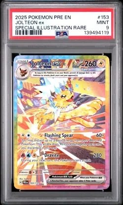 2025 POKEMON PRE EN-PRISMATIC EVOLUTIONS #153 JOLTEON ex SIR PSA 9 - Image 1