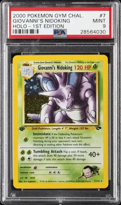 2000 POKEMON GYM CHALLENGE HOLO-1ST ED #7 GIOVANNI'S NIDOKING PSA 9 - Image 1