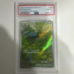 Pokemon Bulbasaur Illustration Rare Mew En 151 SV #166 PSA 10 Gem Mint - Image 1