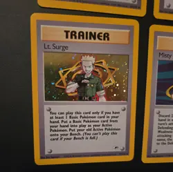 Pokemon Gym Heroes Trainer Bundle - Brock, Erika , Lt. Surge, and Misty - Holo - Image 4