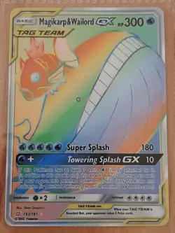 POKEMON SM MAGIKARP & WAILORD GX 183/181 SECRET RARE TEAM UP - Image 1