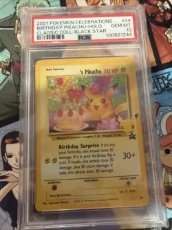 Pokemon Celebrations Birthday Pikachu Classic Collection PSA 10 - Image 1