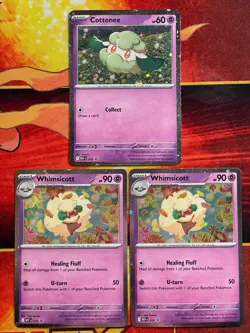 Pokemon Mega Evolution Promos Lot - Cottonee MEP018 Whimsicott MEP019 x2 Cosmos - Image 1