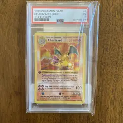 1999 Pokemon 1st Edition Shadowless Charizard Base Set Holo RARE #4 PSA 1 - Image 1
