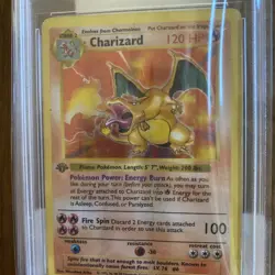 1999 Pokemon 1st Edition Shadowless Charizard Base Set Holo RARE #4 PSA 1 - Image 2