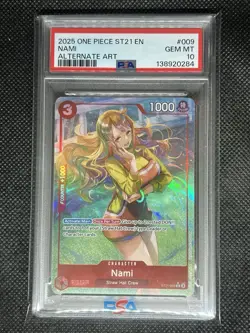2025 One Piece CCG English ST 21-009 NAMI PSA 10 Gem Mt Alternate Art - Image 1