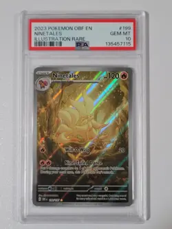 2023 POKEMON OBF EN-OBSIDIAN FLAMES ILLUSTRATION RARE #199 NINETALES PSA 10 - Image 1