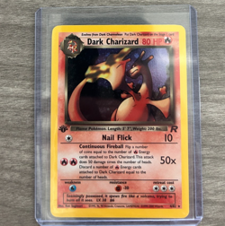 Pokemon TCG Dark Charizard 1st Edition Holo Rare #4/82 Team Rocket WOTC 2000 - Image 1