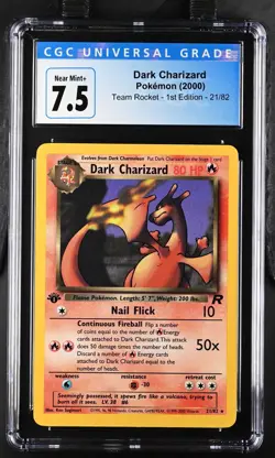 Dark Charizard Pokemon 2000 Team Rocket 1st Edition 21/82 CGC 8 Near Mint+ - Image 1