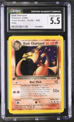 Dark Charizard *CGC 5.5* 1st Edition *Holo* Team Rocket *4/82* 2000 * Pokemon - Image 1