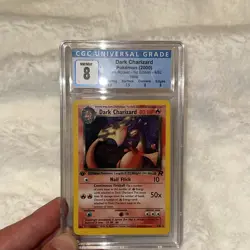 2000 POKEMON 1ST EDITION TEAM ROCKET DARK CHARIZARD HOLO 4/82 CGC 8 - Image 5