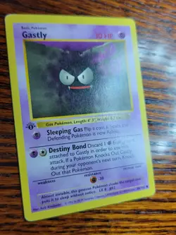 👻Pokemon Card Gastly 50/102 - 1st Edition Base Set Shadowless 1999 LP - Image 2