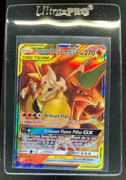 2019 Pokemon Sun & Moon Cosmic Eclipse Charizard Braixen Tag Team Holo #22/236 - Image 1