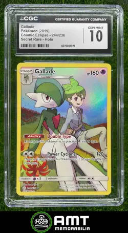 Gallade CGC 10 2019 Pokemon Sun & Moon Cosmic Eclipse Secret Rare #244/236 1077 - Image 1