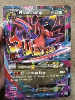Mega M Garchomp EX Jumbo Promo Pokemon Oversized Card XY168 Holo - LP - Image 1