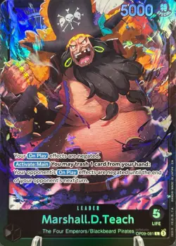 • Marshall.D.Teach • OP09-081 SR SD27 Black Leader Holo Foil One Piece TCG NM - Image 1