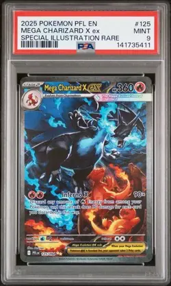 Mega Charizard X ex 125/094 SIR 2025 Pokemon Phantasmal Flames PSA 9 MINT - Image 1