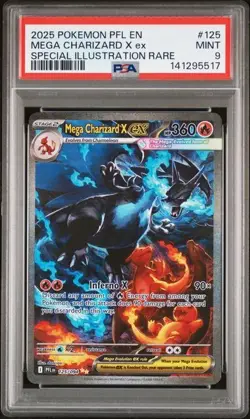 Mega Charizard X ex 125/094 SIR 2025 Pokemon Phantasmal Flames PSA 9 MINT - Image 1