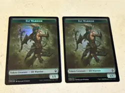 2 x mtg foil token Elf Warrior // Copy, 008/013, Commander Legends, unplayed - Image 1