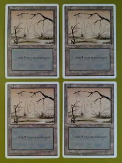 Swamp (B) x4 Fourth Edition 4th 4x Magic the Gathering MTG White Border - Image 1