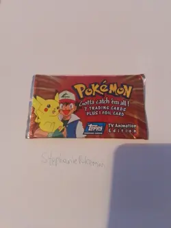 Pokemon Topps Tv Animation Series 1 Undamaged Pack Art (Wrapper) No Cards - Image 1