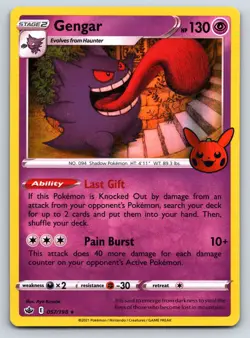 Gengar Holo Promo Pokemon Halloween Trick or Trade Chilling Reign NM - Image 1