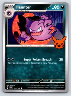 Haunter Promo Pokemon Stamped Halloween Trick or Trade TEF 065/196 NM - Image 1