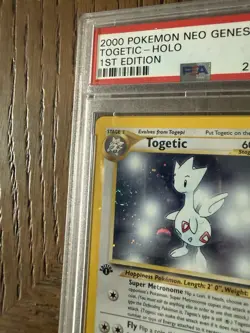 2000 Pokemon Neo Genesis 1st Edition Togetic #16 PSA 9 w/ Swirl - Image 3