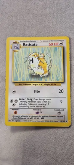 Raticate - Pokemon TCG - MP - Uncommon - Base Set 40/102 - Image 1