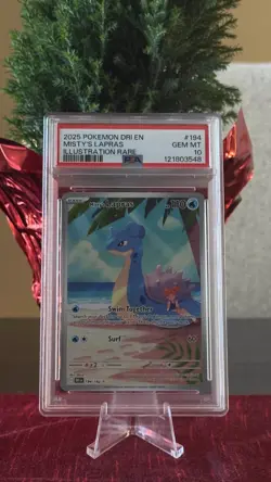 2025 POKEMON DRI EN-DESTINED RIVALS ILLUSTRATION RARE #194 MISTY'S LAPRAS PSA 10 - Image 1
