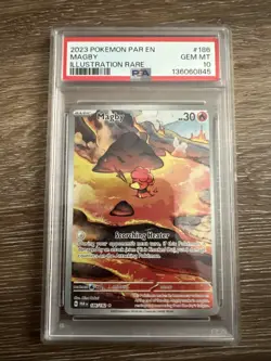 Pokemon TCG Magby 186/182 Paradox Rift Illustration Rare PSA 10 Gem Mint 2023 - Image 1