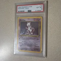 1999 POKEMON BASE SET UNLIMITED #10 MEWTWO-HOLO PSA 8 - Image 1