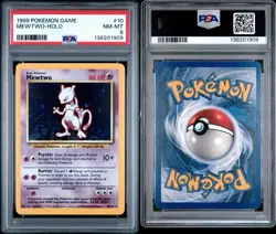 1999 POKEMON BASE SET UNLIMITED #10 MEWTWO-HOLO PSA 8 - Image 3