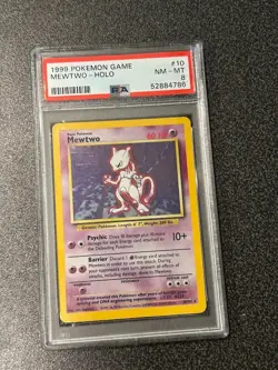 1999 POKEMON BASE SET UNLIMITED #10 MEWTWO-HOLO PSA 8 - Image 1