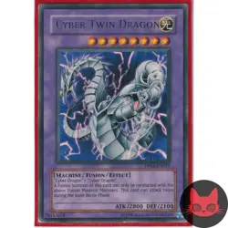 Yugioh Cyber Twin Dragon DP04-EN011 Rare LP - Image 1